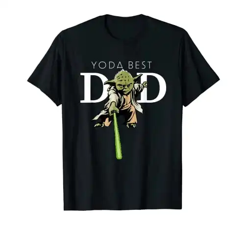 Star Wars Yoda Lightsaber Best Dad T-Shirt
