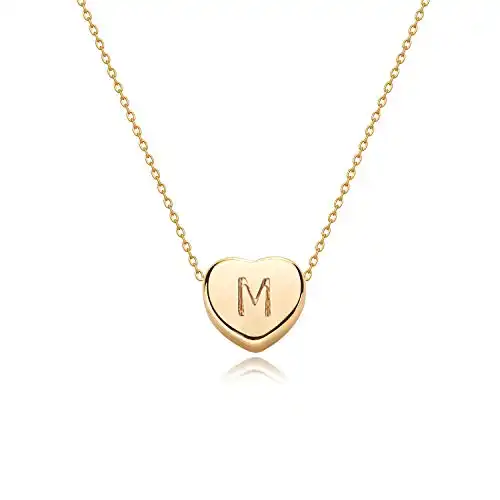 Fettero Gold Initial Heart Necklace
