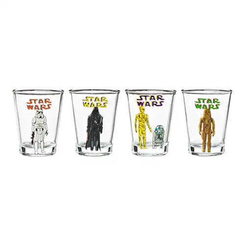 Silver Buffalo Star Wars Character Doodles Mini Glass Set