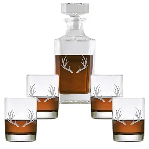Crystal Imagery Whisky Decanter & Glass Gift Set