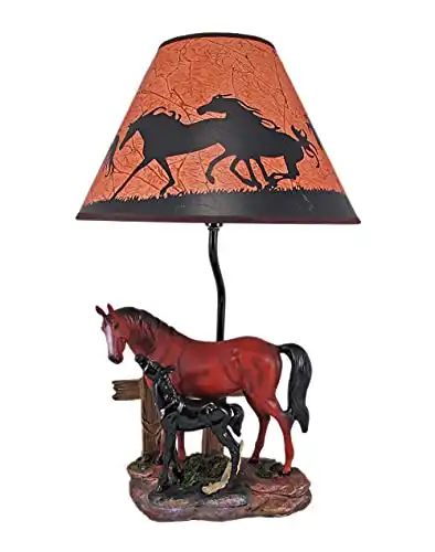 Zeckos Mare & Foal Table Lamp