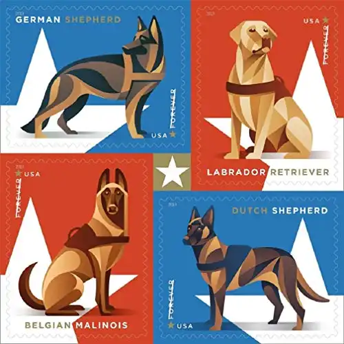 USPS Military Working Dogs U.S. Postage Stamps