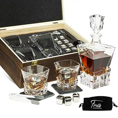 Frolk Whisky Decanter & Stones Gift Set