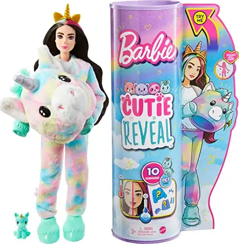 Barbie Cutie Reveal Unicorn Plush Costume Doll