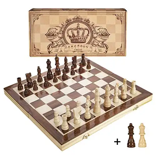 Amerous Magnetic Wooden Chess Set