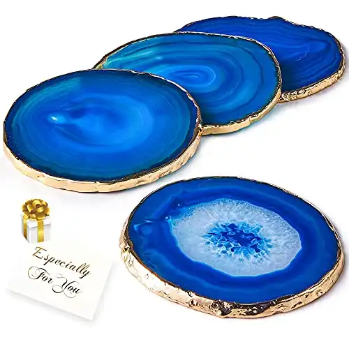 Yougoals Blue Agate Coasters